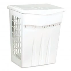 Wäschebox - weiß - Klappdeckel - 60 Liter