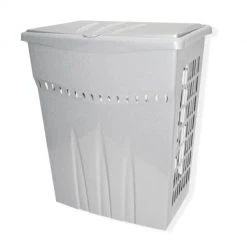 Wäschebox - silber - Klappdeckel - 60 Liter