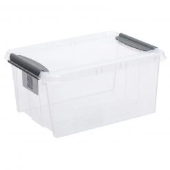 Aufbewahrungsbox - transparent - mit Deckel - 14 Liter