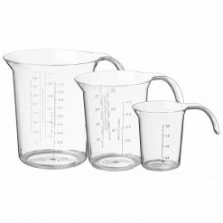 3er-Set Messbecher - klar - Kunststoff