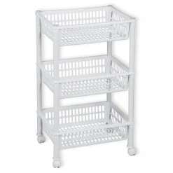 Allzweckwagen - weiß - 3 Körbe