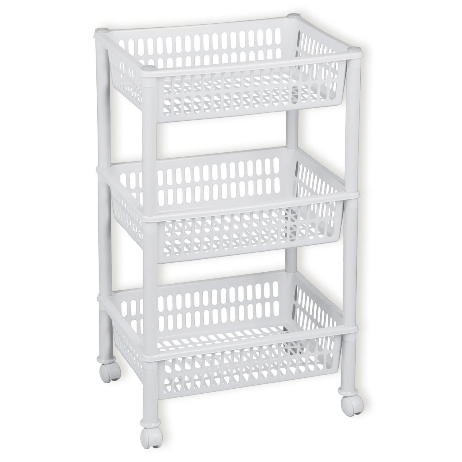 Allzweckwagen - weiß - 3 Körbe 3 Allzweckwagen - weiß - 3 Körbe