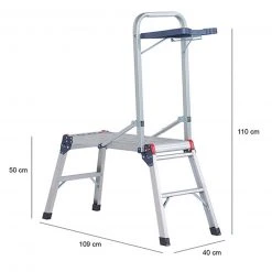 Arbeitsplattform mit Ablage - Aliminium - klappbar -Deutschland Haushalt Verkaufs-Shop 2654000700 03 1600Wx1600H