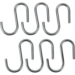 6er-Set Haken - Metall verchromt