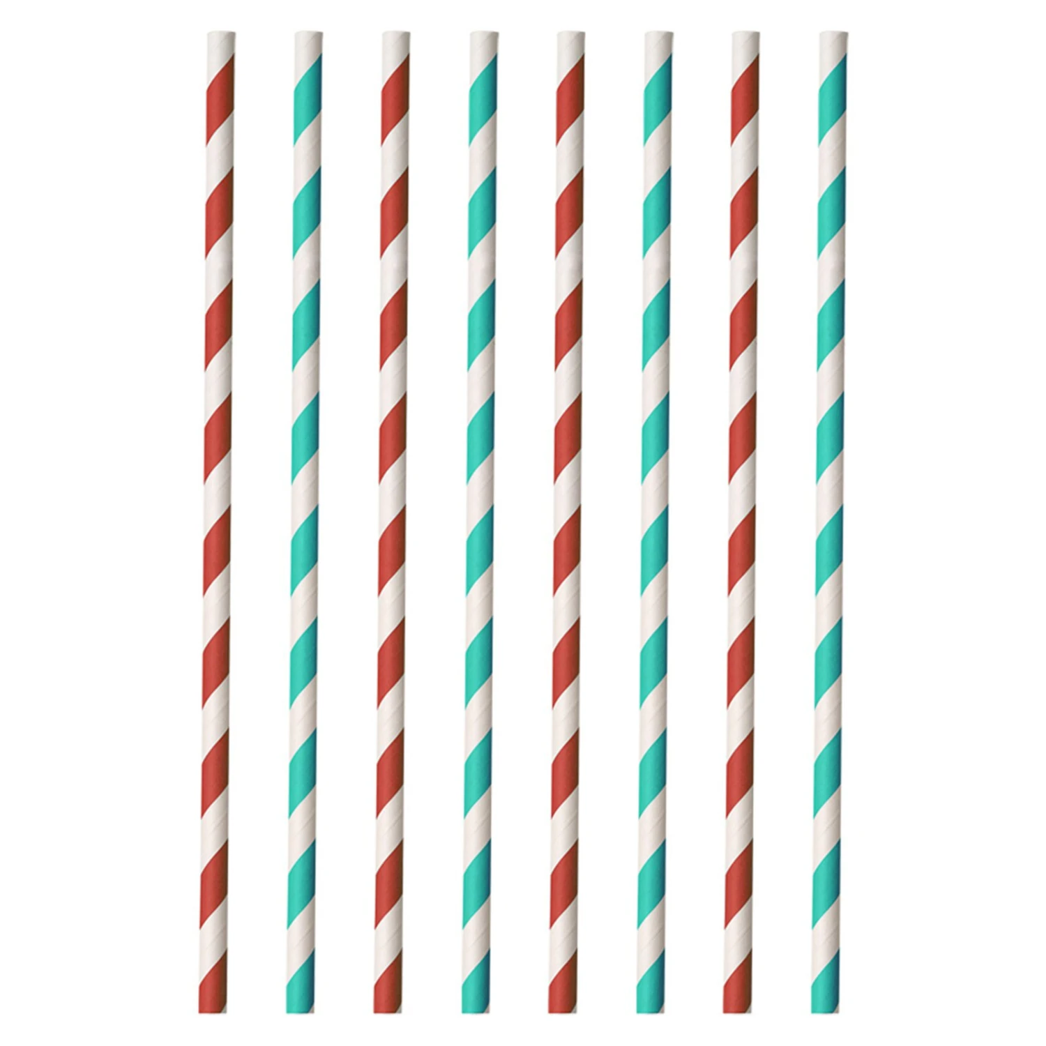 Trinkhalme - rot-aquamarin - Papier - 40 Stück 3 Trinkhalme - rot-aquamarin - Papier - 40 Stück