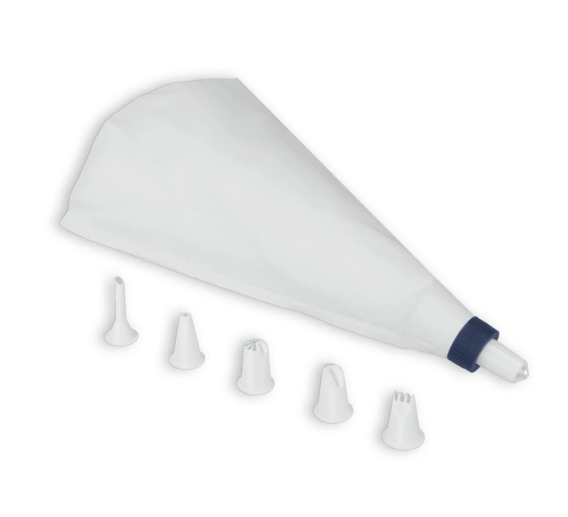 Spritzbeutel - Baumwolle - mit 6 Tüllen - 28 cm 3 Spritzbeutel - Baumwolle - mit 6 Tüllen - 28 cm