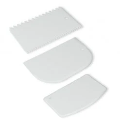 Teigspachtel 3er Set - weiß - Kunststoff