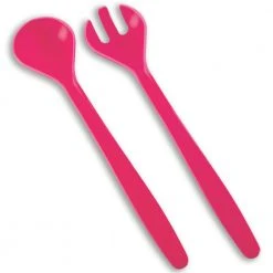 Salatbesteck - rot - Kunststoff