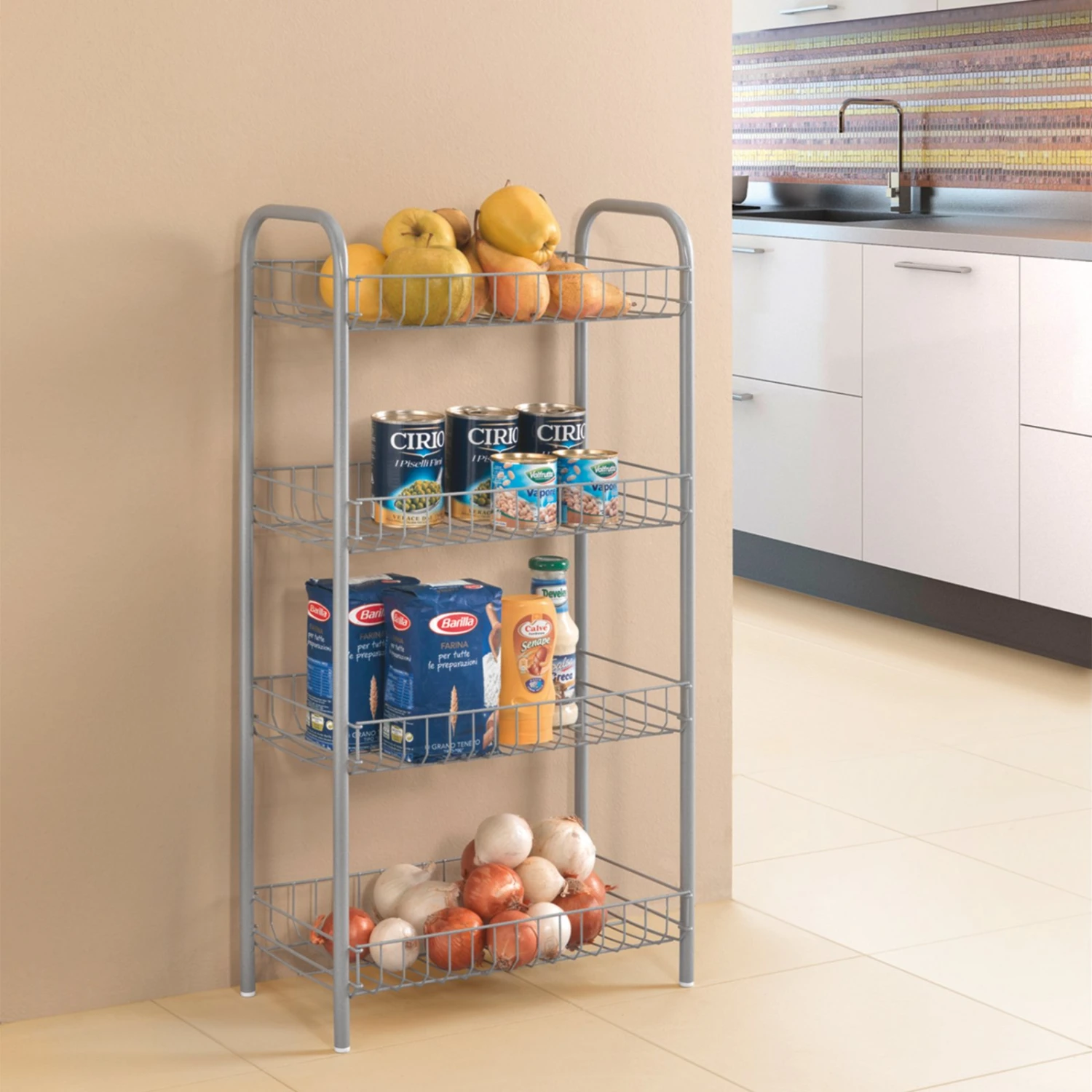 Allzweckregal - silber - 4 Etagen 4 Allzweckregal - silber - 4 Etagen – Bild 2