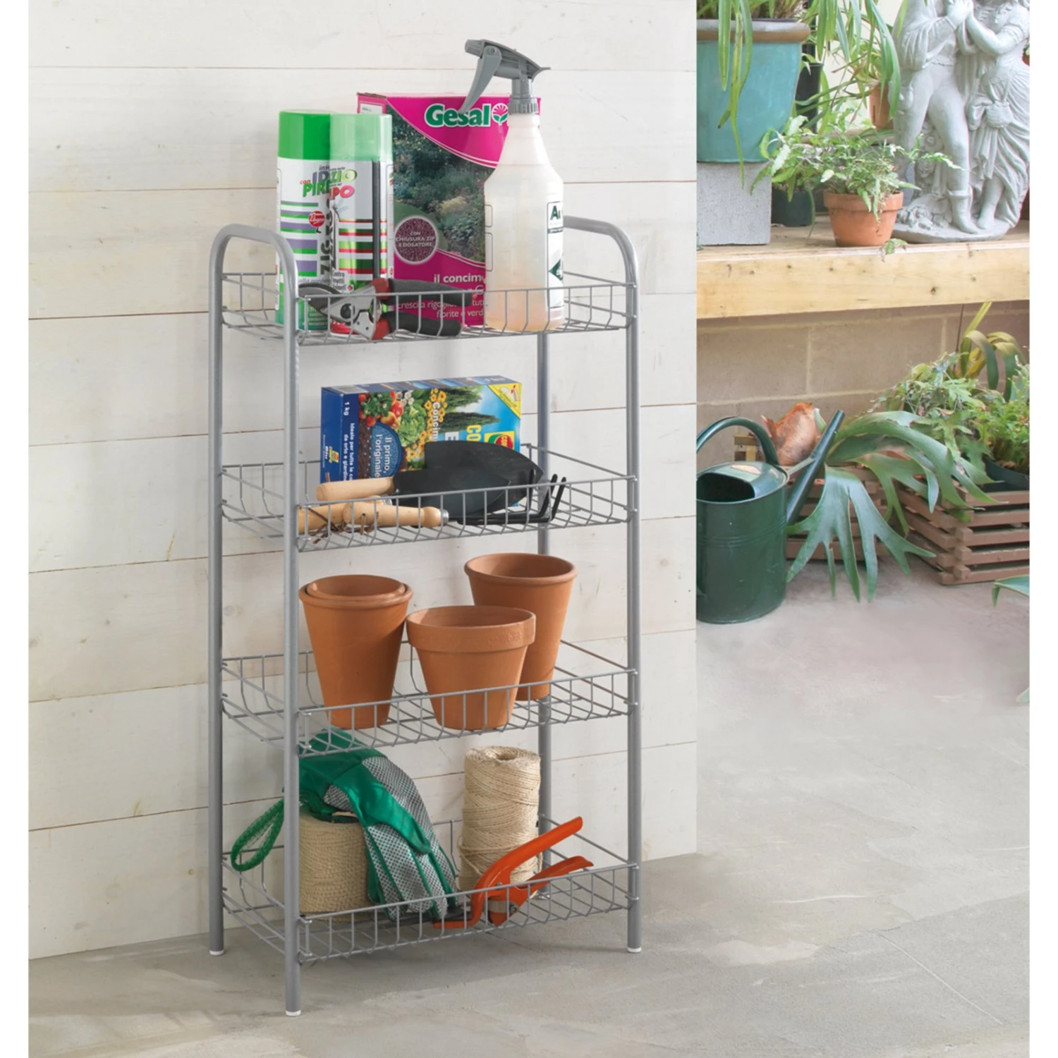 Allzweckregal - silber - 4 Etagen 5 Allzweckregal - silber - 4 Etagen – Bild 3