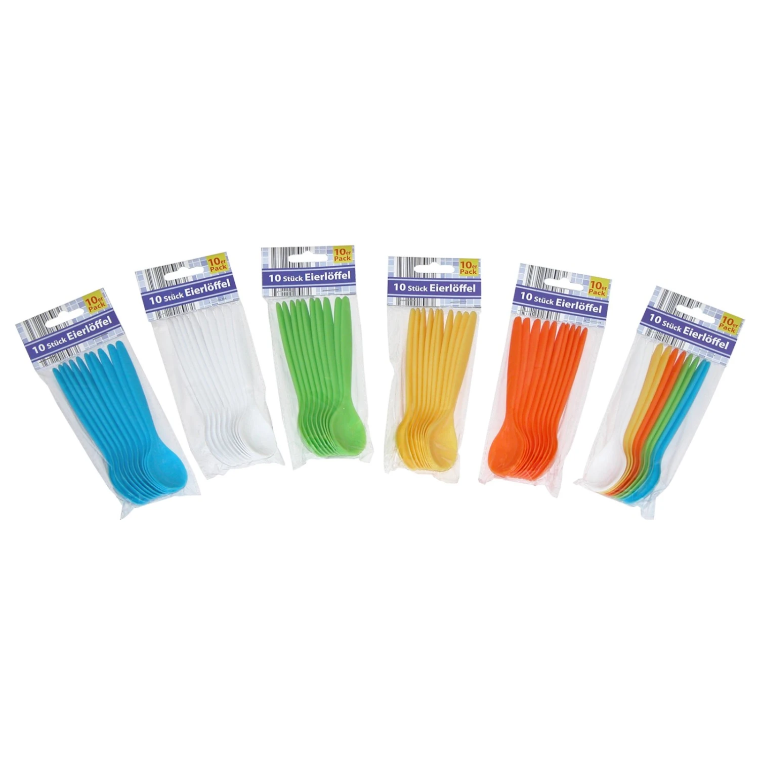 10er Pack Eierlöffel - verschiedene Farben 3 10er Pack Eierlöffel - verschiedene Farben