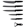 6-teiliges Messerset - schwarz - Edelstahl - mit Schäler -Deutschland Haushalt Verkaufs-Shop 2693001200 1600Wx1600H