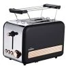 Toaster - schwarz - Edelstahl - 2 Scheiben