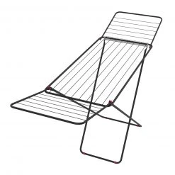 Flügel-Wäscheständer - schwarz - Metall - 18 m Trockenlänge