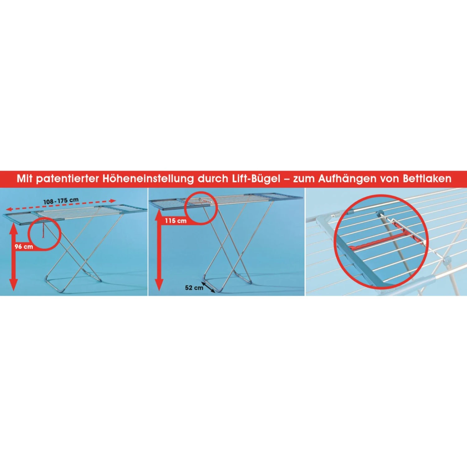 Wäscheständer - ausziehbar - Aluminium 4 Wäscheständer - ausziehbar - Aluminium – Bild 2