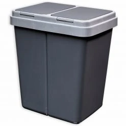 Mülleimer - anthrazit-metallic - 2x25 Liter