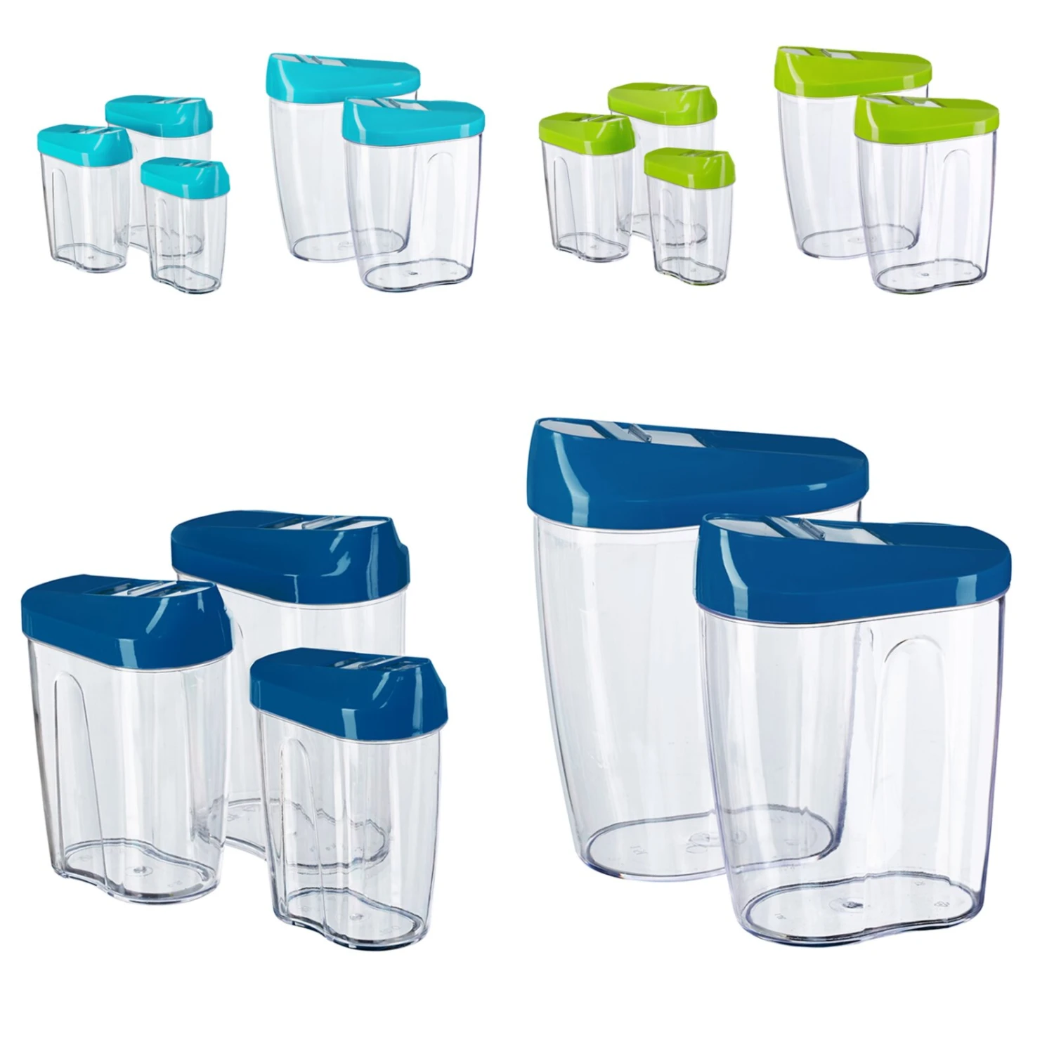 5-teiliges Schüttdosen-Set - sortiert - mit Schiebeöffnung 3 5-teiliges Schüttdosen-Set - sortiert - mit Schiebeöffnung