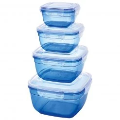 Vorratsdosen-Set - blau - quadratisch