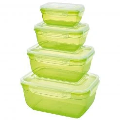 Vorratsdosen-Set - grün - rechteckig