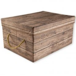 Aufbewahrungsbox - Holzdekor - Henkel - 25x36 cm