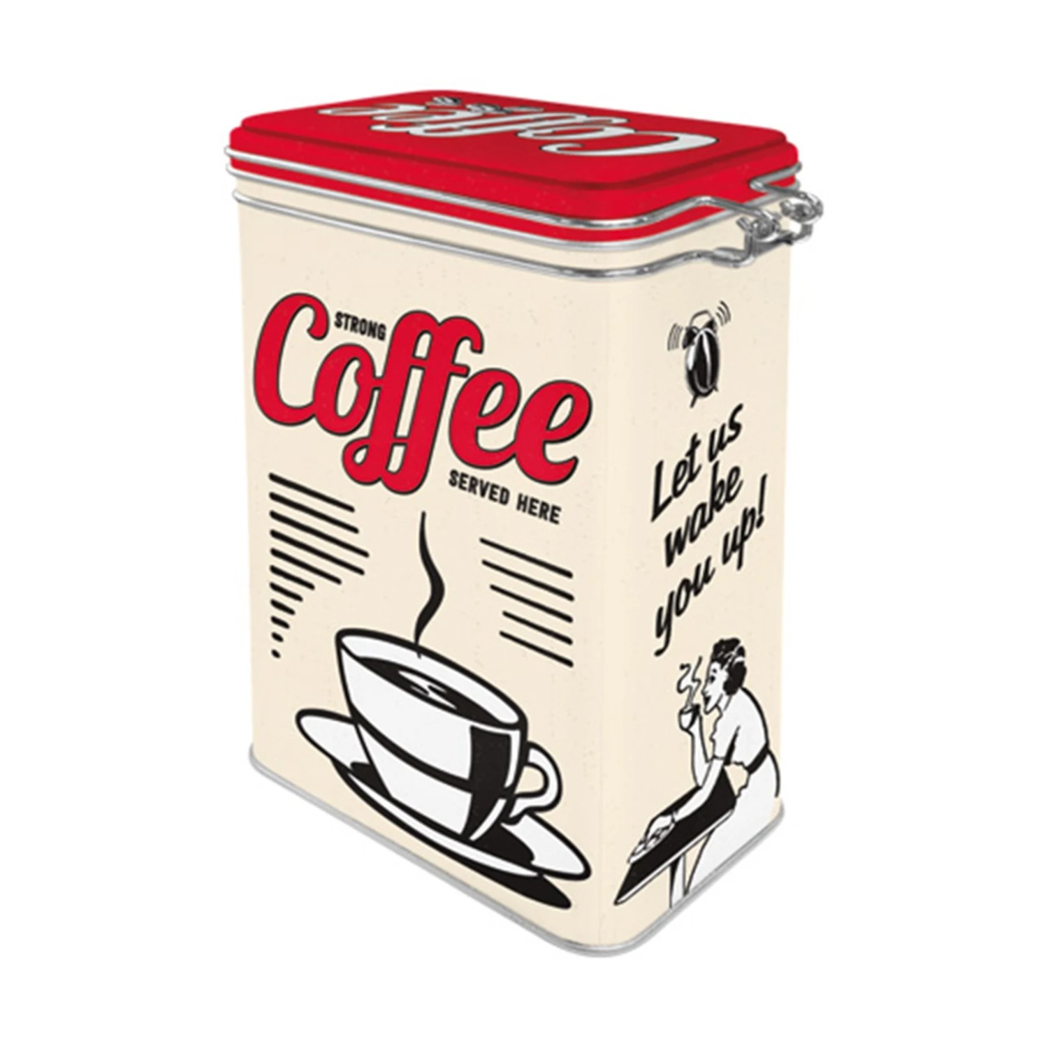 Vorratsdose - Kaffee stark - biege-rot - Bügelverschluss 3 Vorratsdose - Kaffee stark - biege-rot - Bügelverschluss – Bild 2