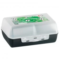 Lunchbox - Fußball - transparent-schwarz - mit Trennwand