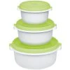 3-teiliges Mikrowellentöpfe-Set - grün-weiß - Kunststoff -Deutschland Haushalt Verkaufs-Shop 2758001200 1600Wx1600H