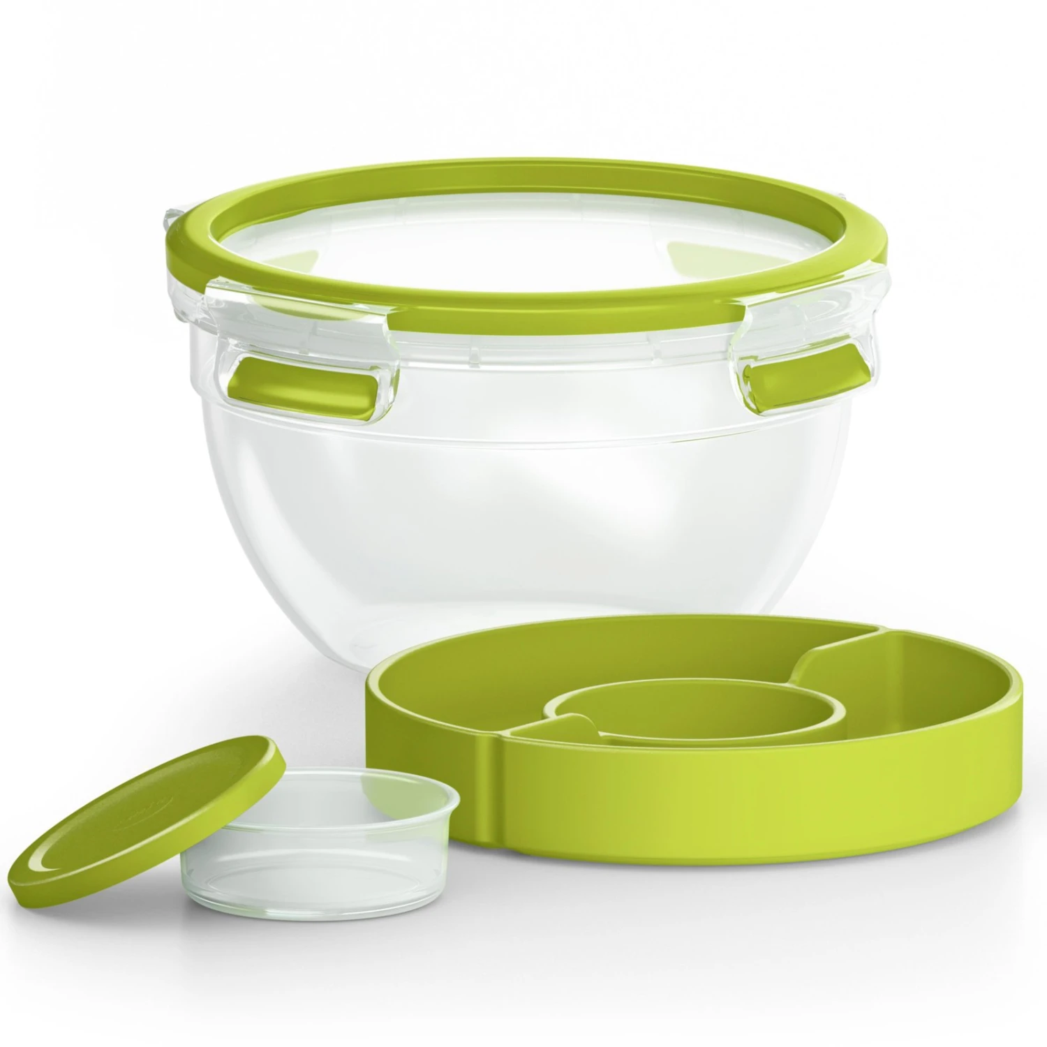 Salatbox - transparent-hellgrün - 2 Einsätze 4 Salatbox - transparent-hellgrün - 2 Einsätze – Bild 2