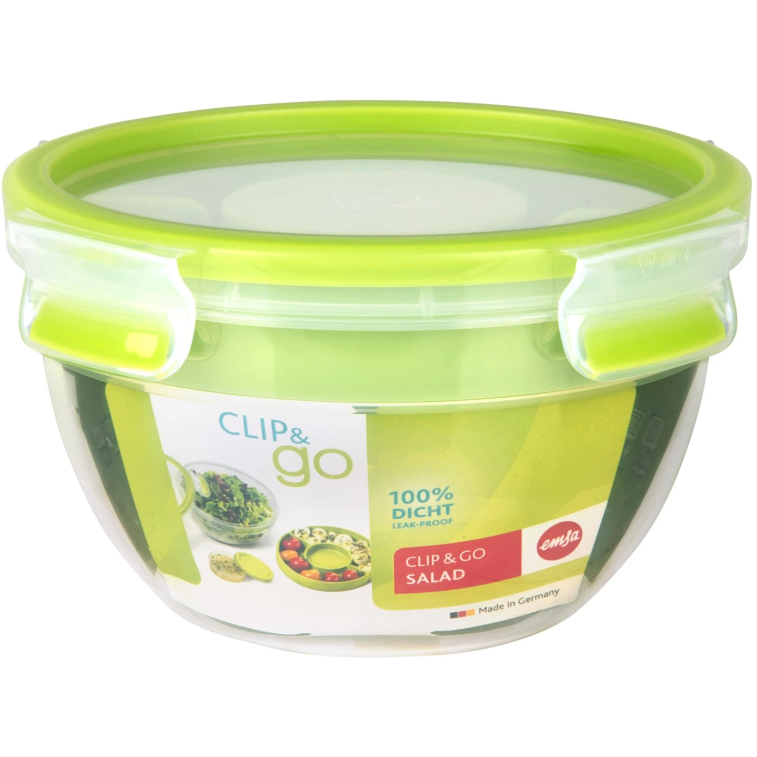 Salatbox - transparent-hellgrün - 2 Einsätze 3 Salatbox - transparent-hellgrün - 2 Einsätze