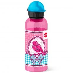 Trinkflasche - Vogel - rosa-blau - 0,6 Liter