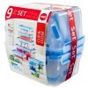 9er-Set Frischhaltedosen - blau-transparent