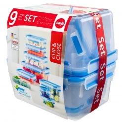 9er-Set Frischhaltedosen - blau-transparent