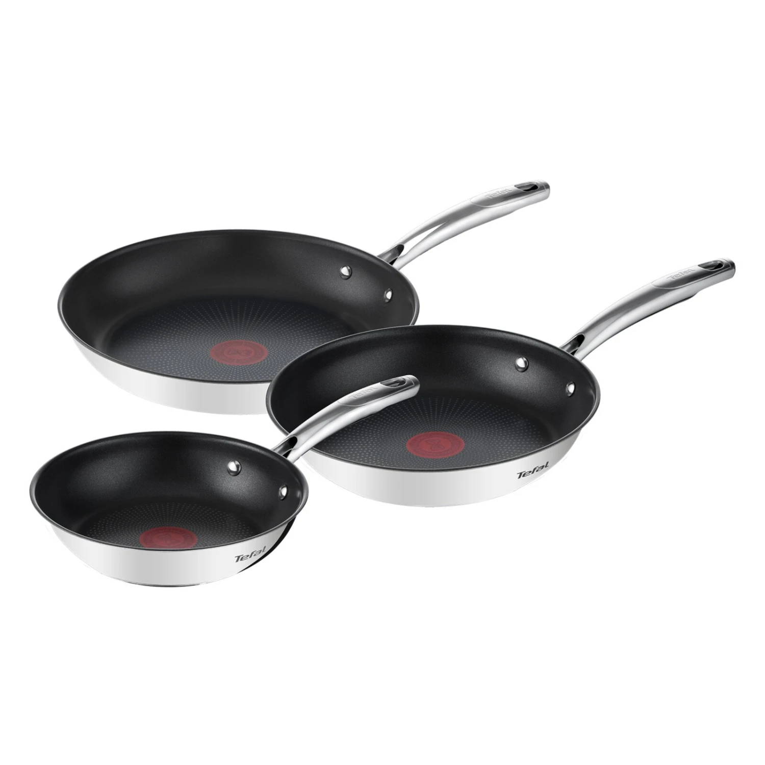 TEFAL 3-teiliges Pfannenset - Edelstahl 3 TEFAL 3-teiliges Pfannenset - Edelstahl