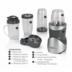 MAXXMEE Smoothie Maker - grau - 12-teilig - 380 Watt -Deutschland Haushalt Verkaufs-Shop 2791009000 04 1600Wx1600H