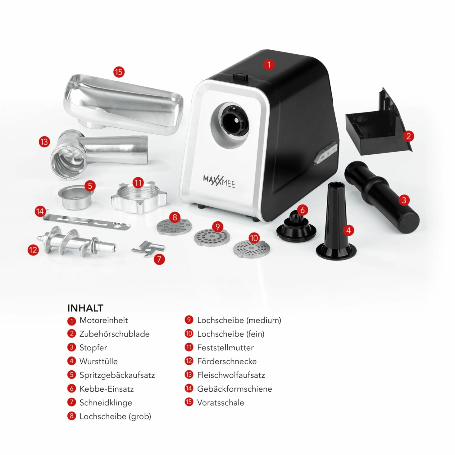 MAXXMEE Fleischwolf - schwarz - 4-in-1 6 MAXXMEE Fleischwolf - schwarz - 4-in-1 – Bild 4
