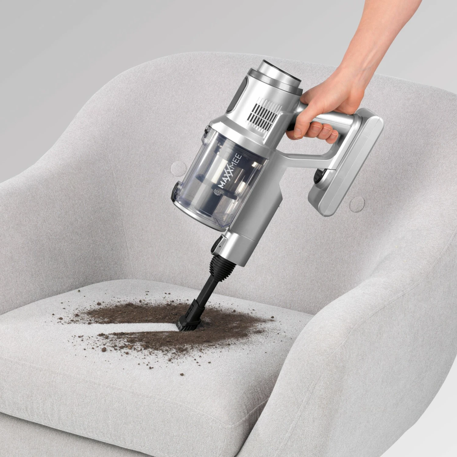 MAXXMEE Akku-Zyklon-Staubsauger - silber-schwarz - kabel-/beutellos 7 MAXXMEE Akku-Zyklon-Staubsauger - silber-schwarz - kabel-/beutellos – Bild 5