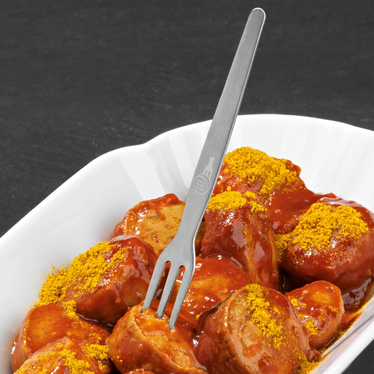 ISS DOCH WURSCHT Currywurst-Pieker - Edelstahl - 4er-Set 6 ISS DOCH WURSCHT Currywurst-Pieker - Edelstahl - 4er-Set – Bild 4