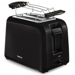 TEFAL Toaster VITA BLACK TT1A28 - schwarz - mit Brötchenaufsatz