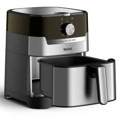 TEFAL 2-in-1-Heißluftfritteuse-Grill EY501D - schwarz - Edelstahl