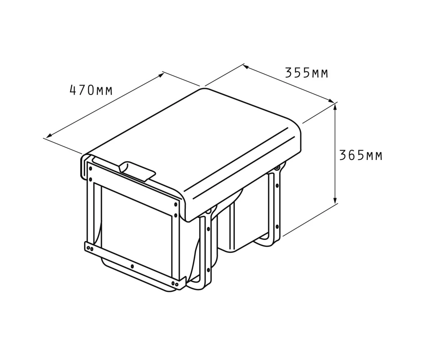 Einbau-Mülleimer - 3-fach Trennung 4 Einbau-Mülleimer - 3-fach Trennung – Bild 2