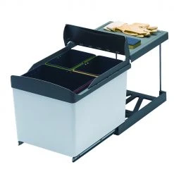 Einbau-Mülleimer SW - Schrankbreite ab 45 cm - 3-fach Trennung
