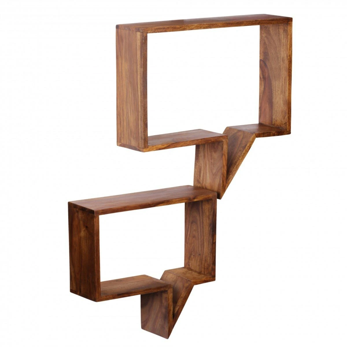 2er-Set Wandregal - klar lackiert - Sheesham massiv 4 2er-Set Wandregal - klar lackiert - Sheesham massiv – Bild 2