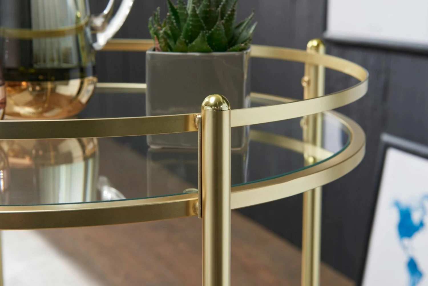 Servierwagen - gold-glas - 75 cm hoch 5 Servierwagen - gold-glas - 75 cm hoch – Bild 3