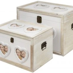 2-teiliges Holztruhen-Set SAMU - für 8 Fotos