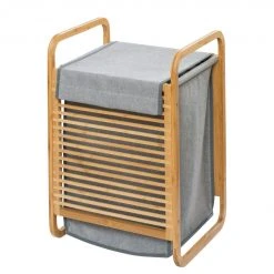WENKO Wäschetruhe Bahari - Bambus - 43 Liter