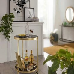 Servierwagen - goldfarben-schwarz - rund 9 Servierwagen - goldfarben-schwarz - rund -Deutschland Haushalt Verkaufs-Shop 9003877200 03 1600Wx1600H