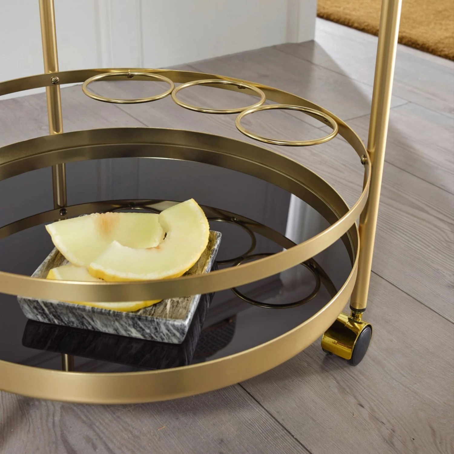 Servierwagen - goldfarben-schwarz - rund 7 Servierwagen - goldfarben-schwarz - rund – Bild 5