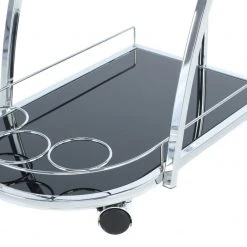 Servierwagen JAMES - schwarz-chromfarben - 2 Ablagen -Deutschland Haushalt Verkaufs-Shop 9003888000 03 1600Wx1600H