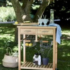 WENKO Küchenwagen FRESCO - braun - Bambus - Glasplatte -Deutschland Haushalt Verkaufs-Shop 9003888500 04 1600Wx1600H