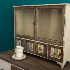 Wandablage VILLE - weiß-braun-bunt - mit 4 Schubladen 9 Wandablage VILLE - weiß-braun-bunt - mit 4 Schubladen -Deutschland Haushalt Verkaufs-Shop 9003947000 04 1600Wx1600H